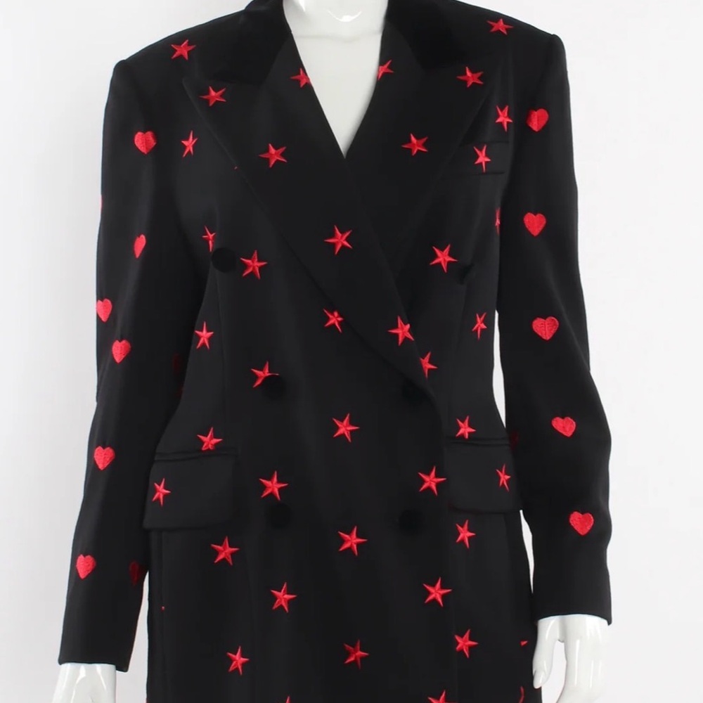 Vintage Escada Margaretha Ley Star Heart Blazer Germany 42